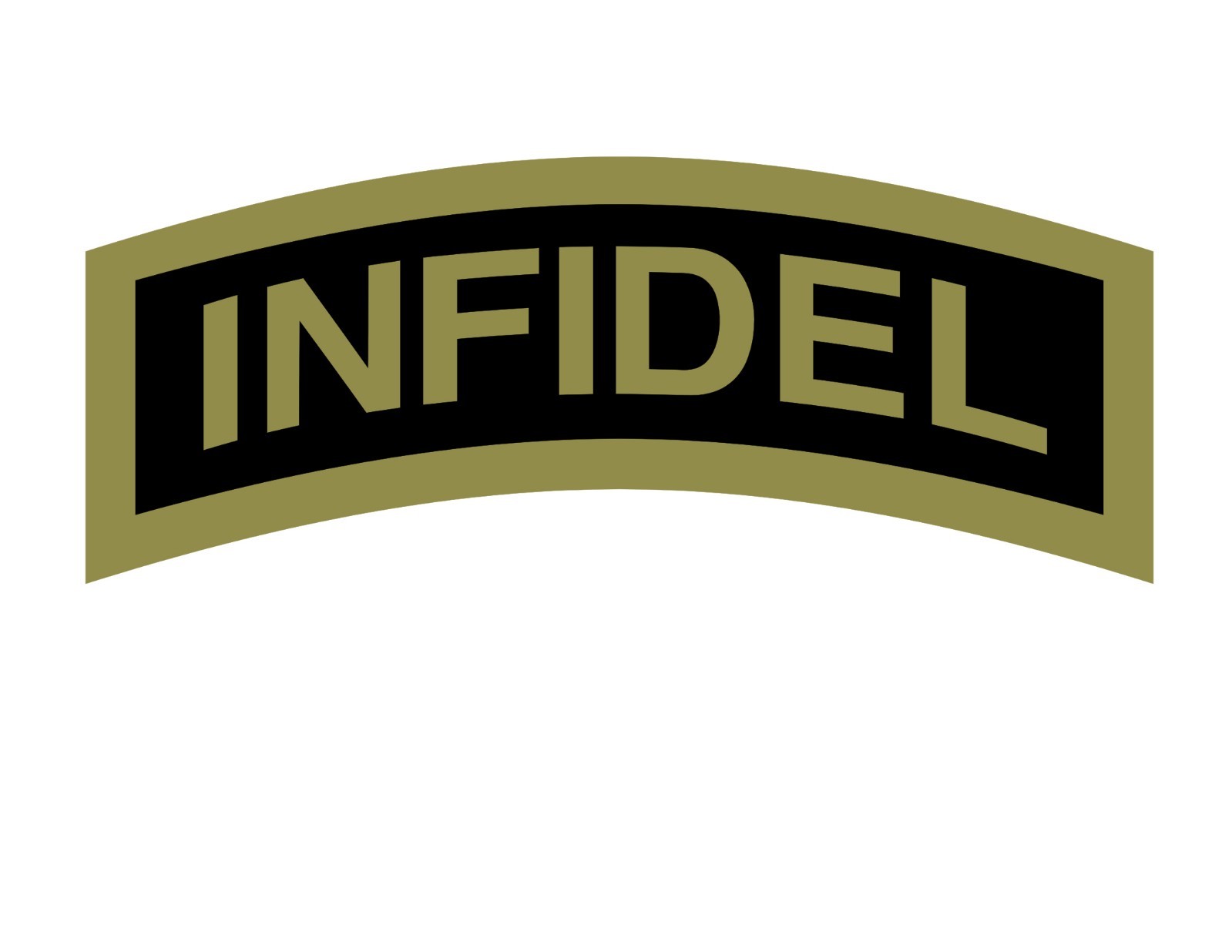 INFIDEL Tab Car Vinyl Window Decal/Sticker OLIVE/BLACK