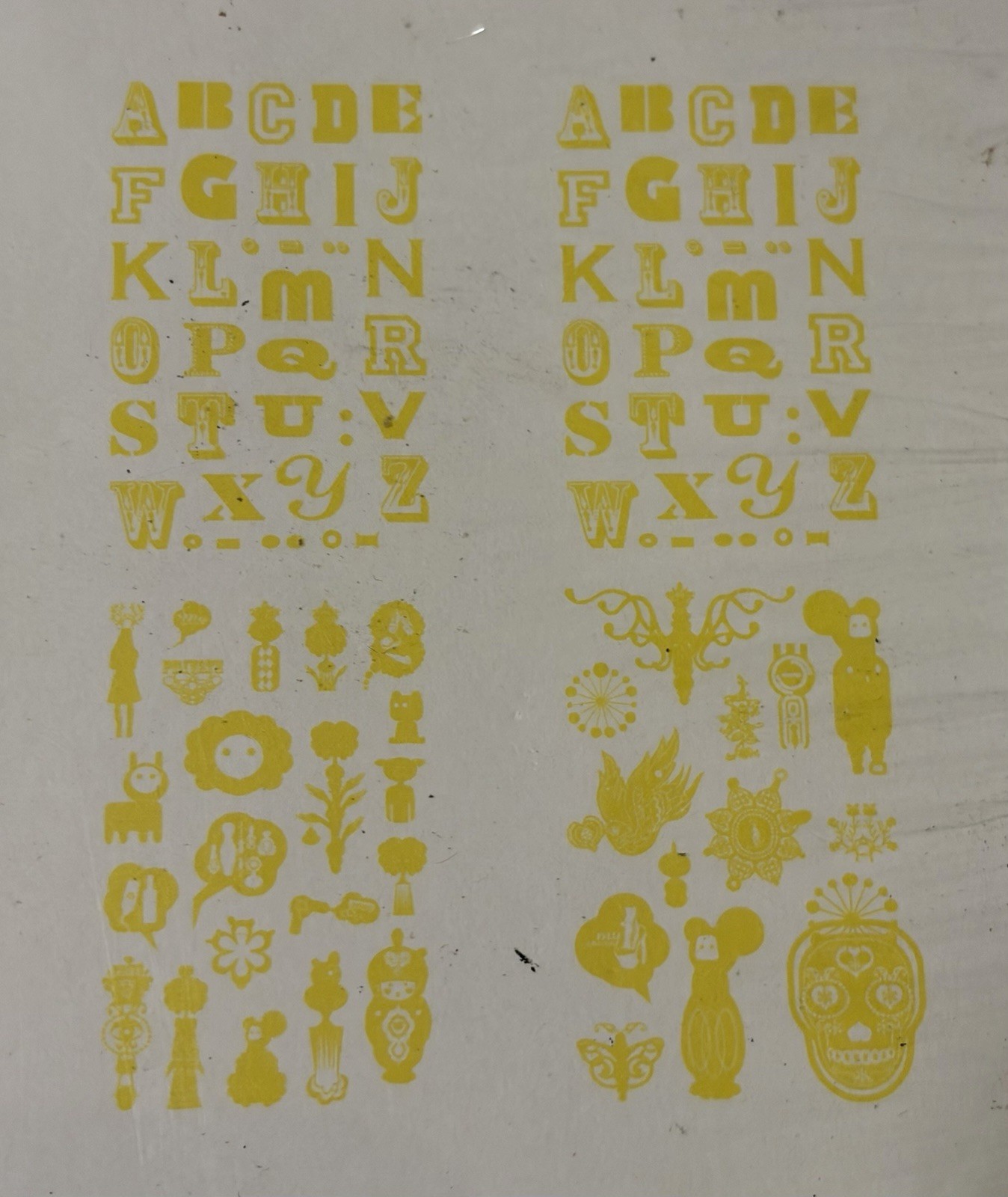 IKEA Sprutt 2014 Wall Art/Stickers Yellow & Letter Theme Brand New – 802.970.78