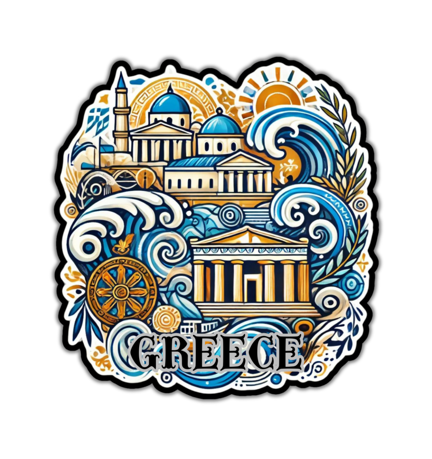 Greece Fridge Magnet or Laptop Sticker