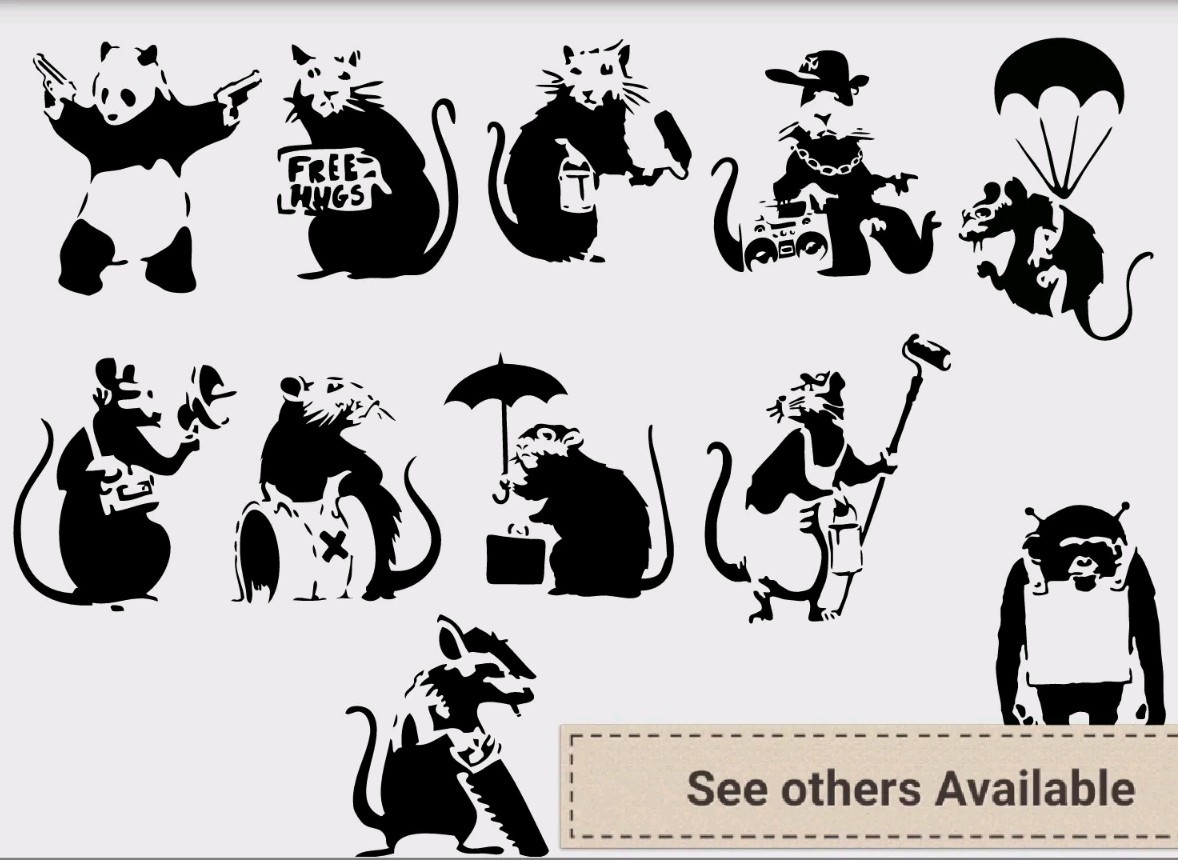 Banksy Monkey Detonator Vinyl Decal Sticker Black 15x20cm for Wall Car Laptop