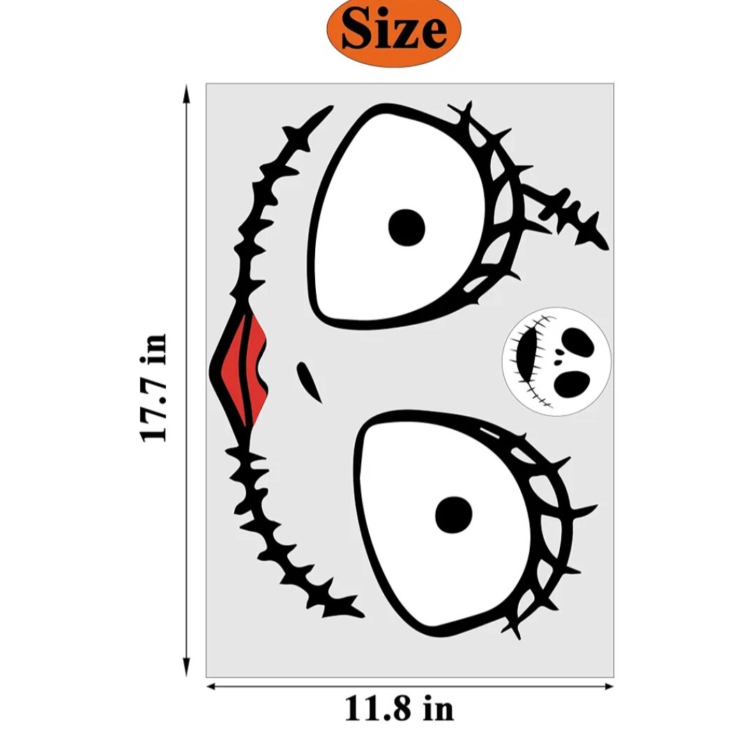 4 Sheets Halloween Door Stickers Decor Halloween Jack Skellington Door..LOWEST $