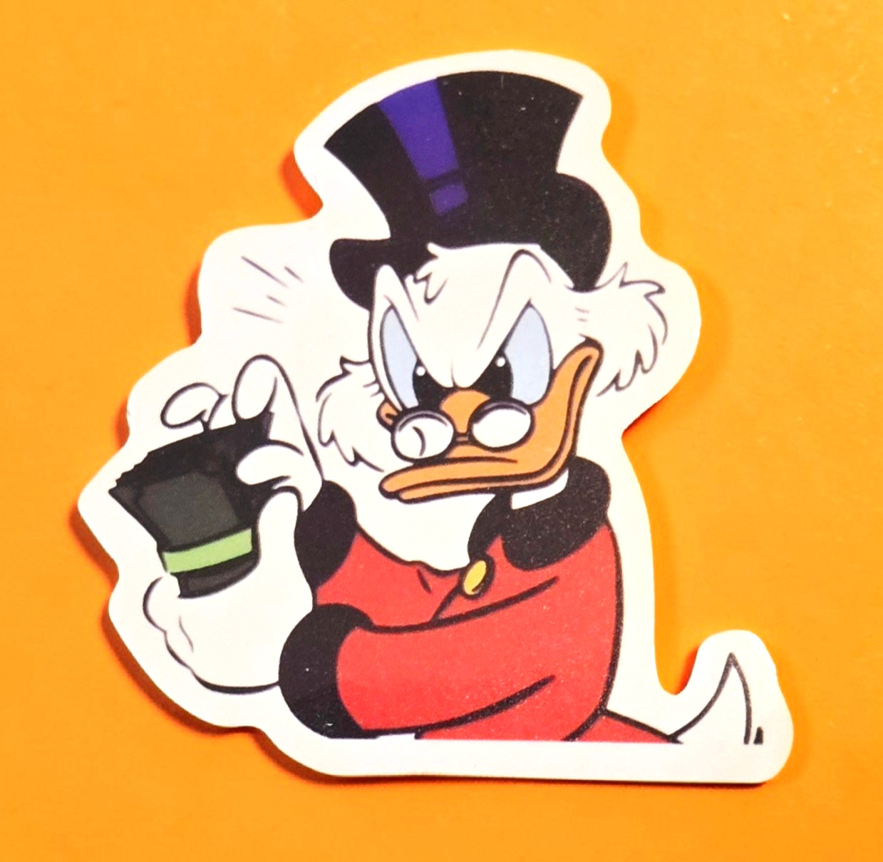 Scrooge McDuck Counting Money Sticker Decal Computer Laptop Water Bottle NEW