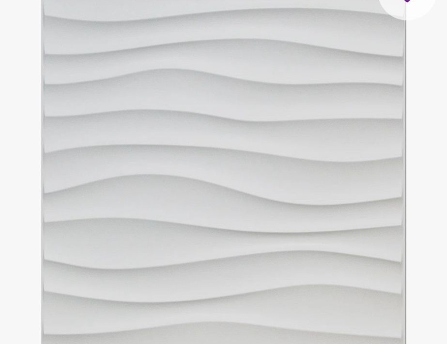 Set of 40-3D Wave Design PVC Wall Panels 12"x12" Sq. Ft. Coverage White Wall