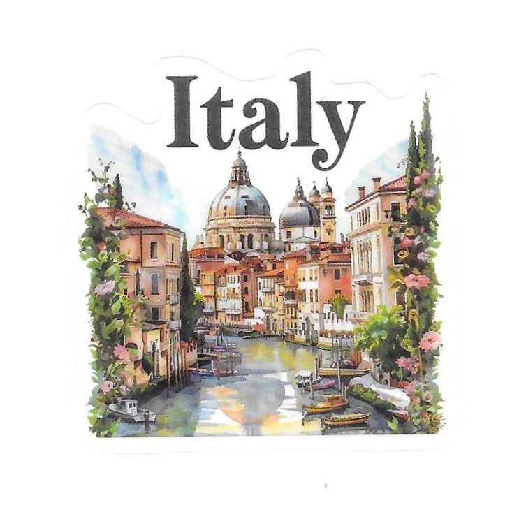 Italy General View Grand Canal Dome Die Cut Clear European Vinyl Sticker