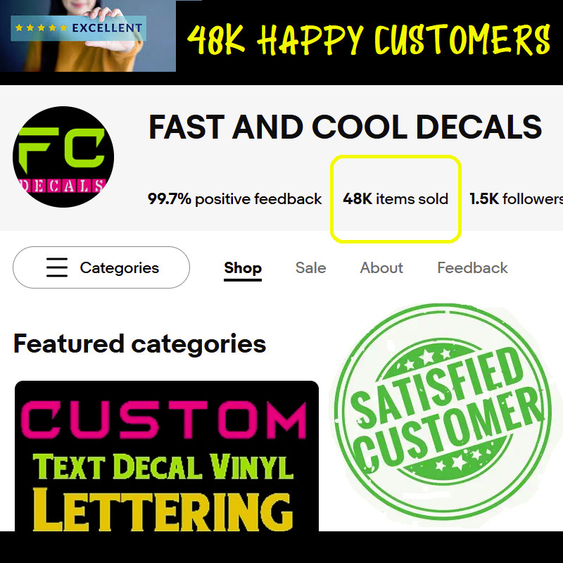 Custom Text Vinyl Lettering Sticker Decal Personalized Window Wall Business Car1