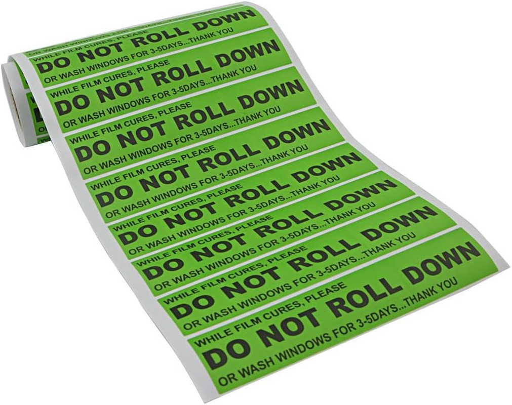 100Pcs/Roll DO NOT ROLL down Automotive Self-Adhesive Stickers Warning Label for