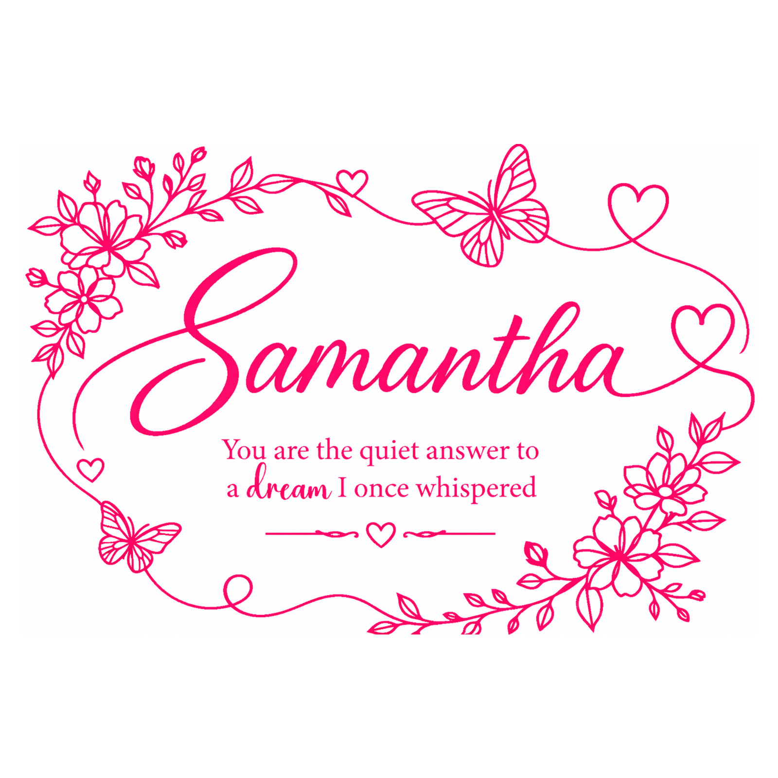 Custom Name Wall Decal Girls Nursery Room Vinyl Sticker Flowers 2 Sizes