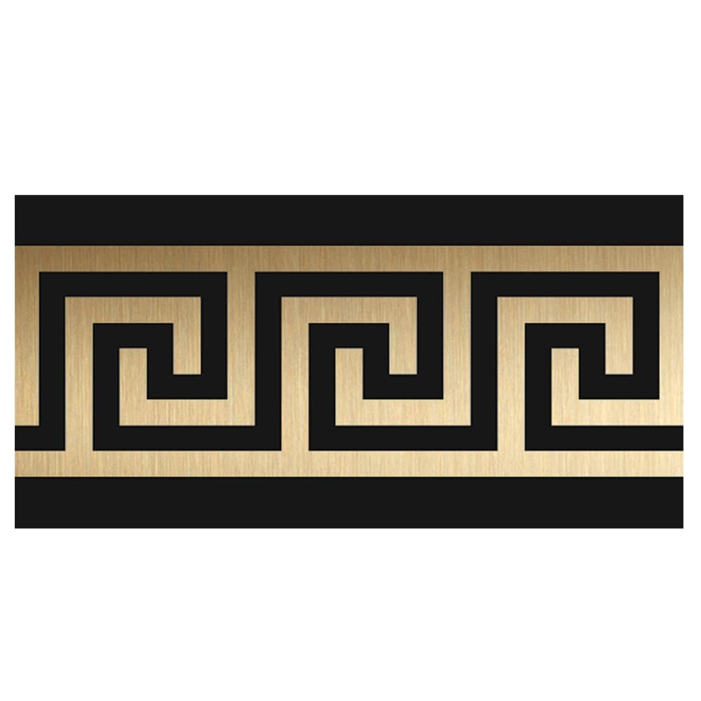 funlife Greece Pattern Peel and Stick Wall Border 3.9" x 393.7", Brushed Gold