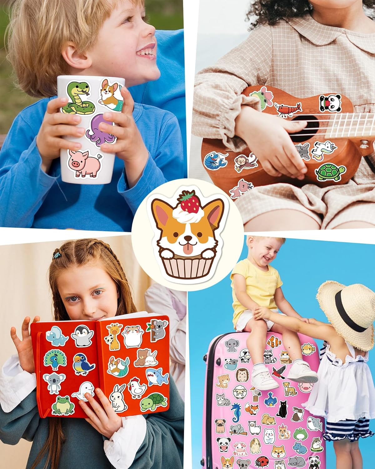 600 Pcs Stickers for Kids, Cute Water Bottle Stickers for Kids Waterproof, Vinyl