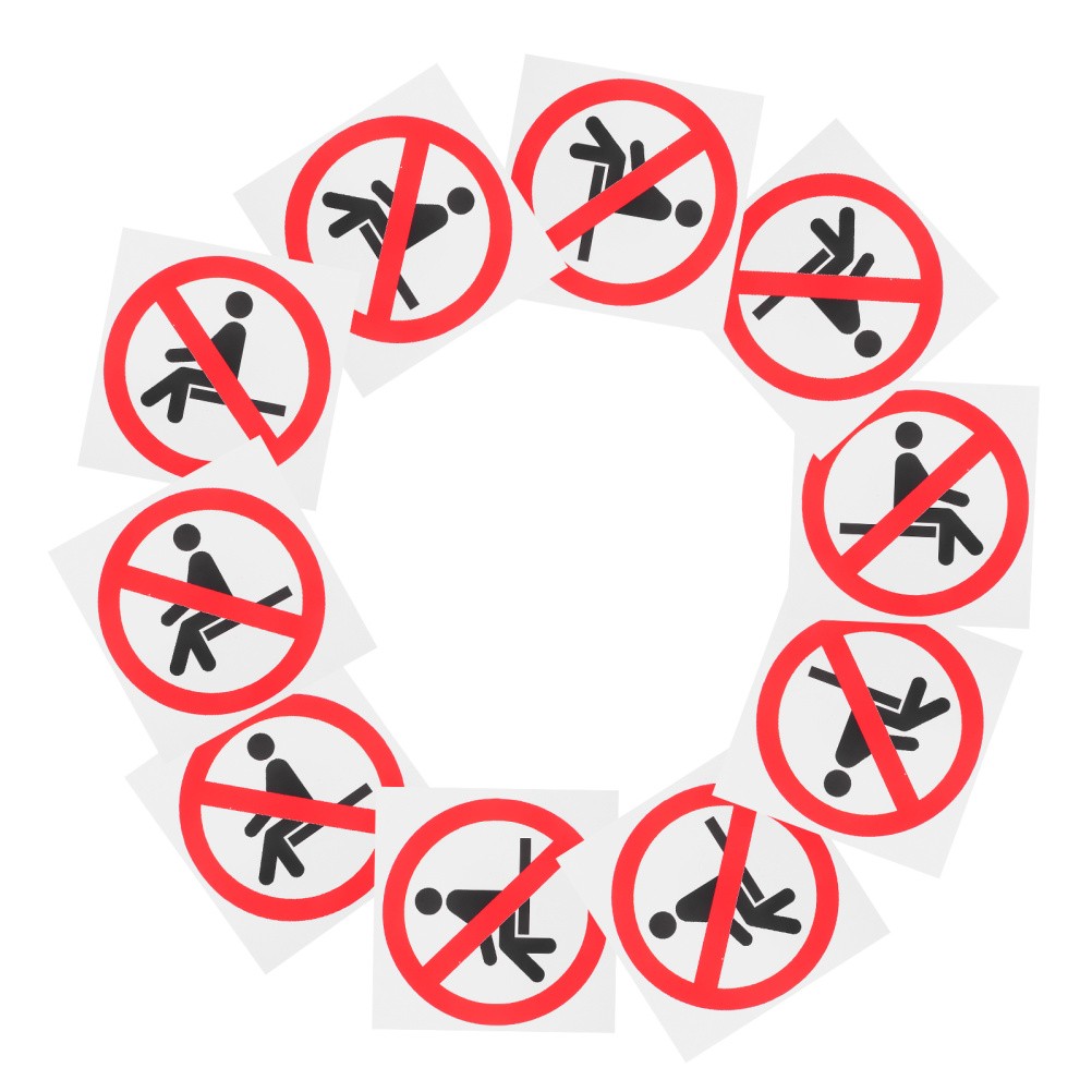10 PCS Warning Signs Stickers Self Adhesive Peel Decals Workshop Safety