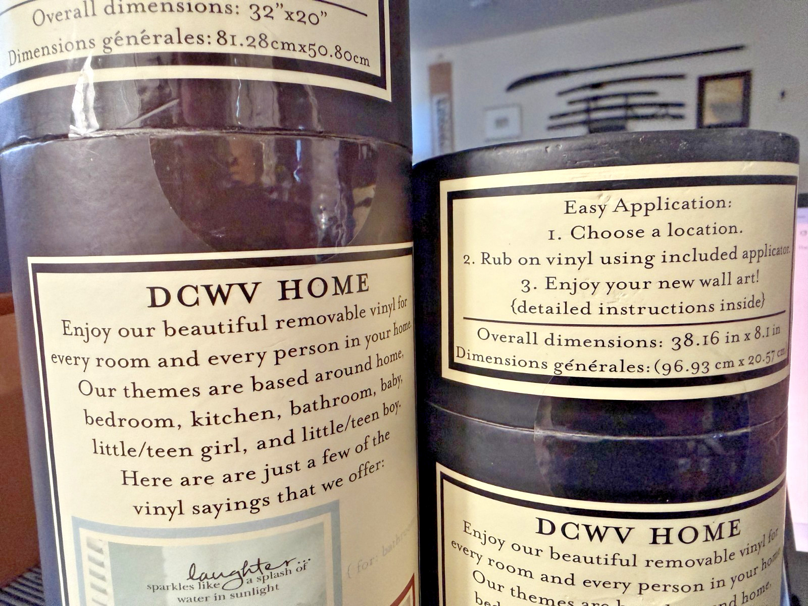 DCWV Home Bedroom Removable Vinyl Lettering Wall Decals Lot of 2 Sealed Unused