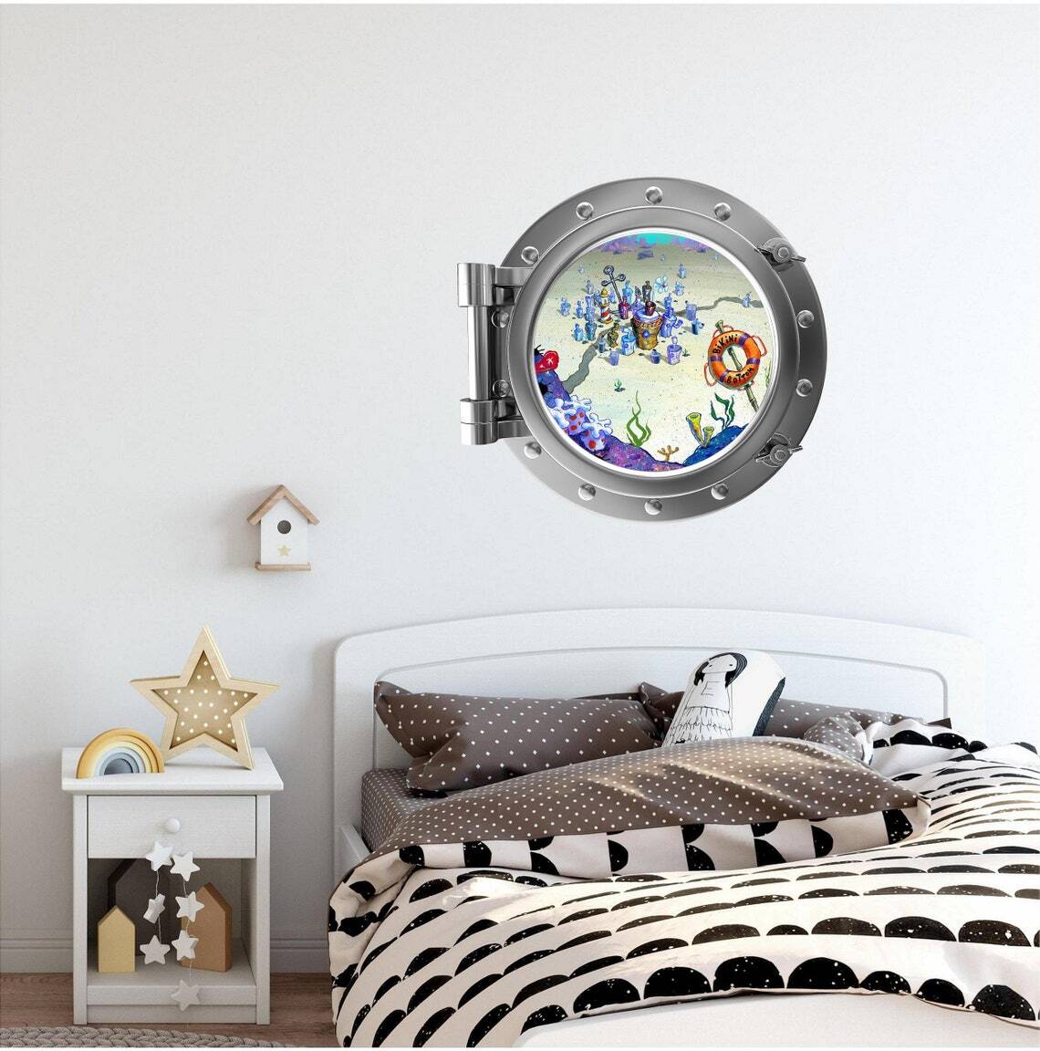 Porthole Wall Decal Bikini Bottom Ocean Boat Window Wall Decor Spongebob Sticker