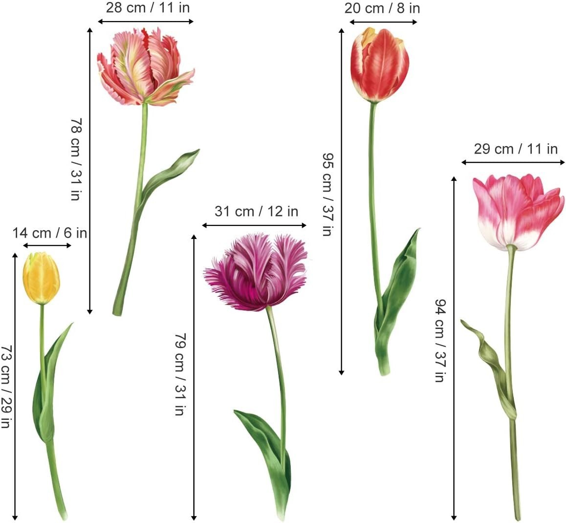 Removable Waterproof Tulip Flower Wall Stickers – Perfect Decorative Gift