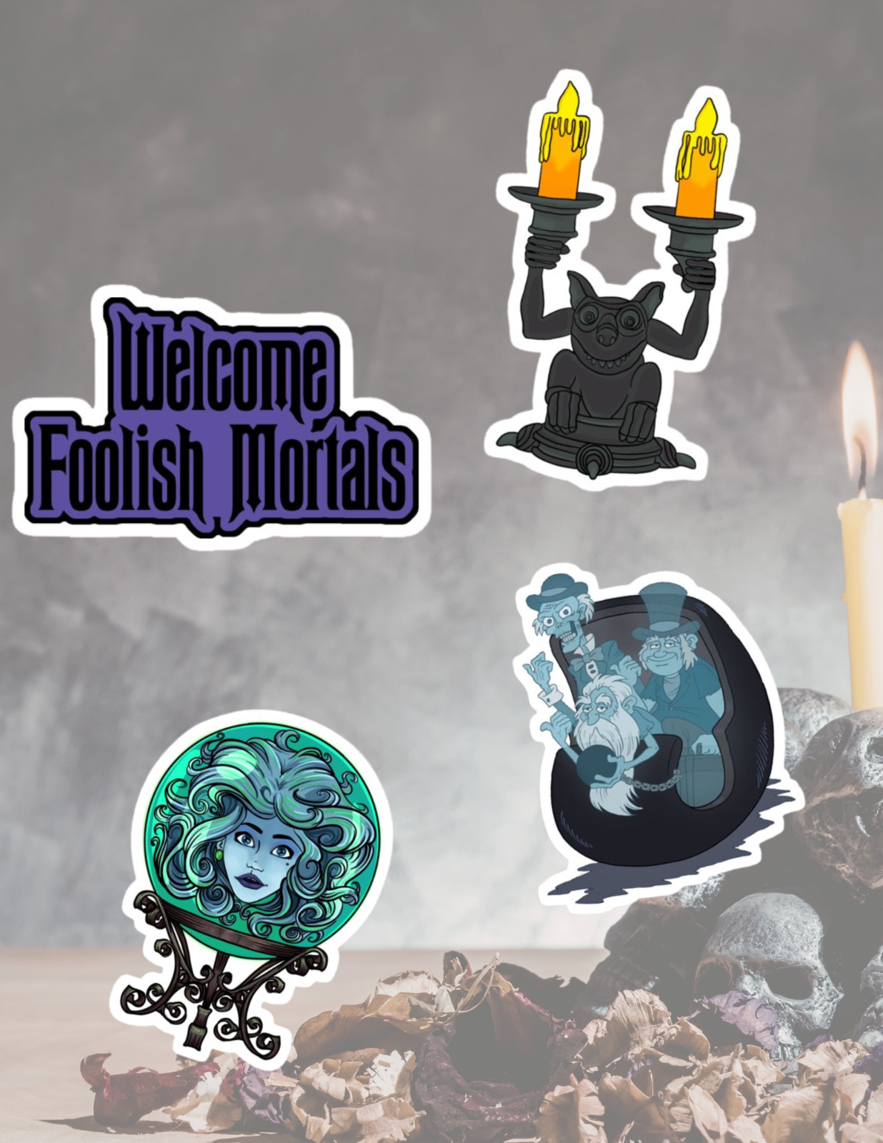 Haunted Mansion Halloween 4pc Sticker Pack