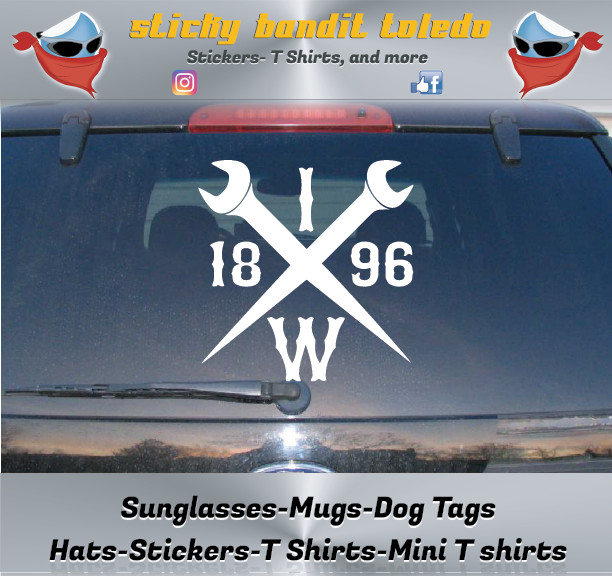 Iron Workers 1896 Union 6 inch window vinyl decal sticker