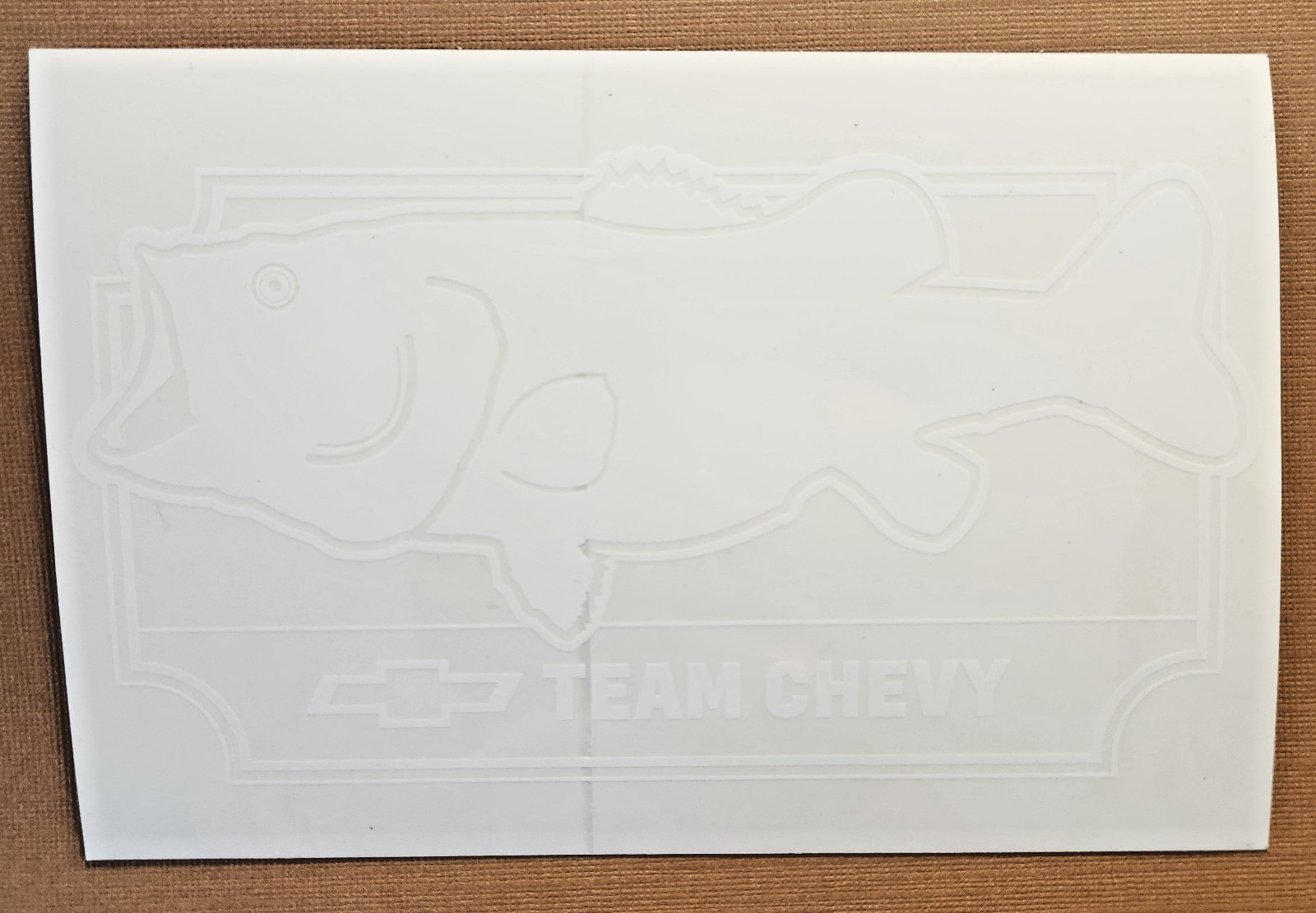 Team Chevy Truck Decal Sticker Bowtie Logo Fish Bass Window Graphic White 4×6"
