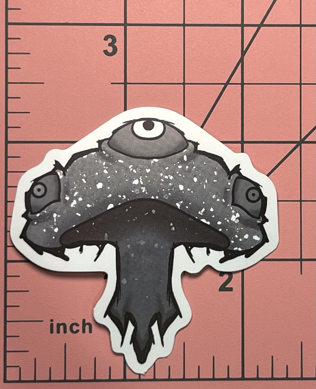 Mushroom B & W Drawing Evil Eye – Vinyl Decal Sticker Bomb Creepy Halloween