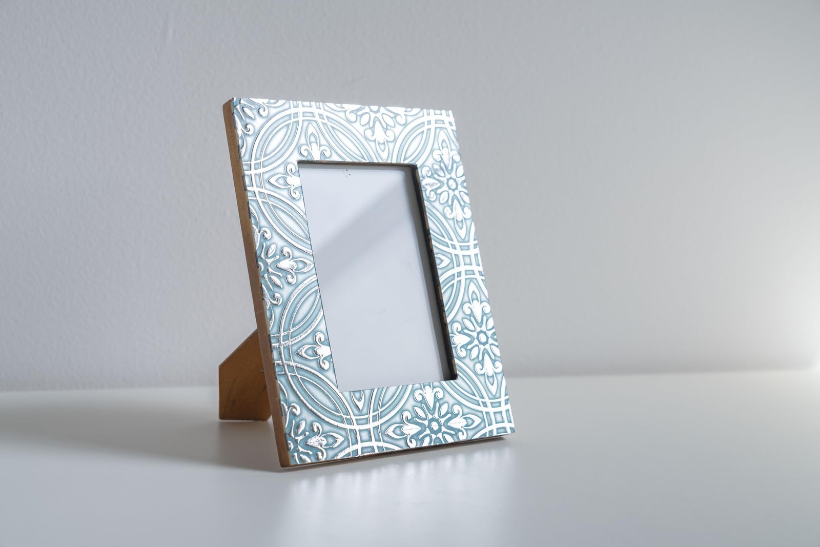 Main Street 24-Pack of 8 x 8" Wallpaper Tiles Peel and Stick Metallic Teal Pa…