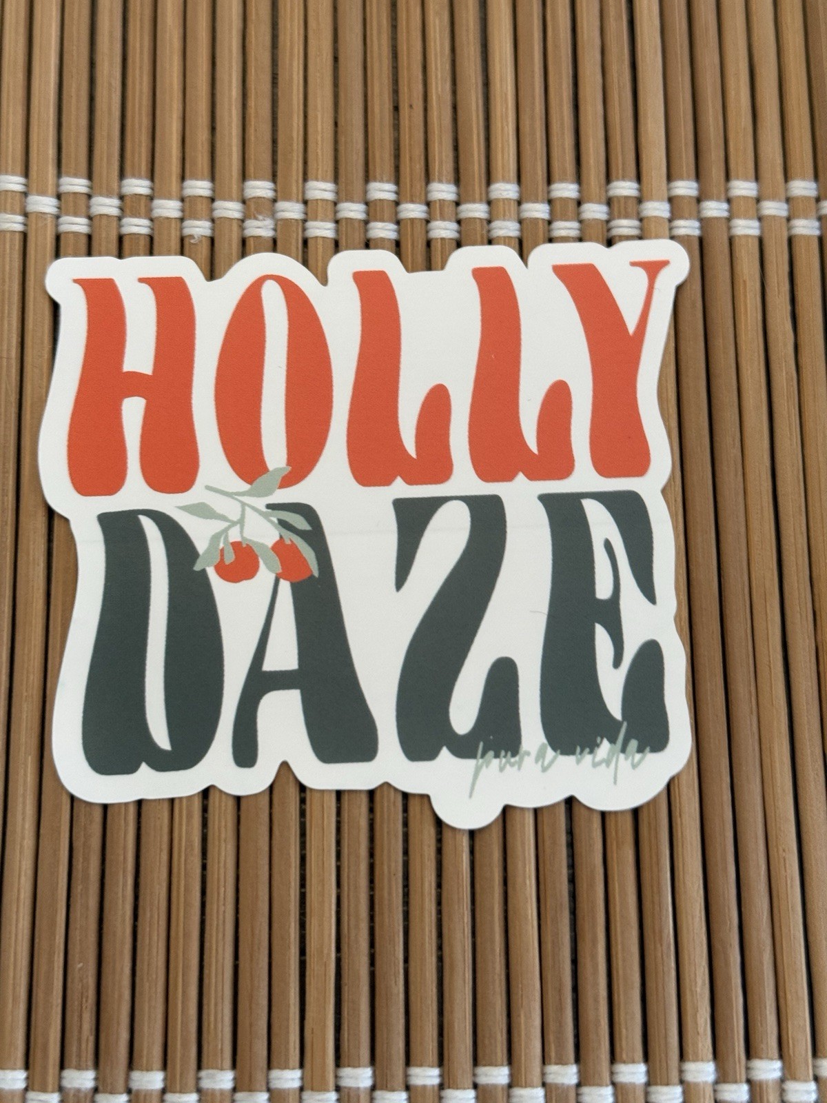 Pura Vida Monthly Club Sticker Holly Daze Christmas