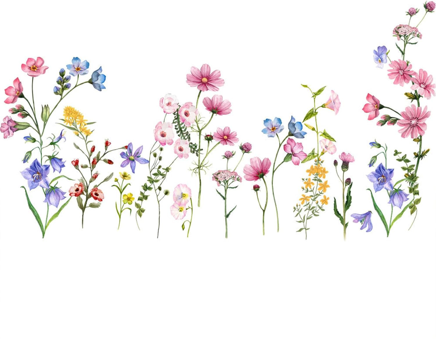 Wildflower Wall Decals 3D Self-Adhesive Stickers – 12 Pack
