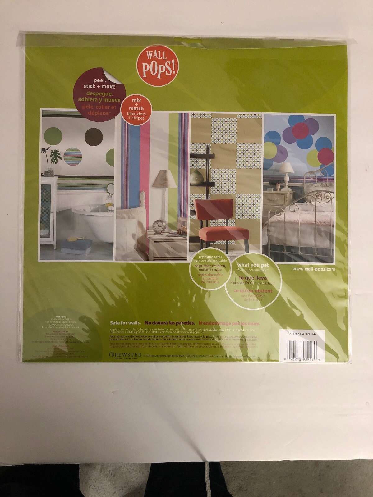 Wall Pops Ribbon Candy Blue 5 Pcs Circles Stickers Decals WPD93947-RARE-SHIP24HR