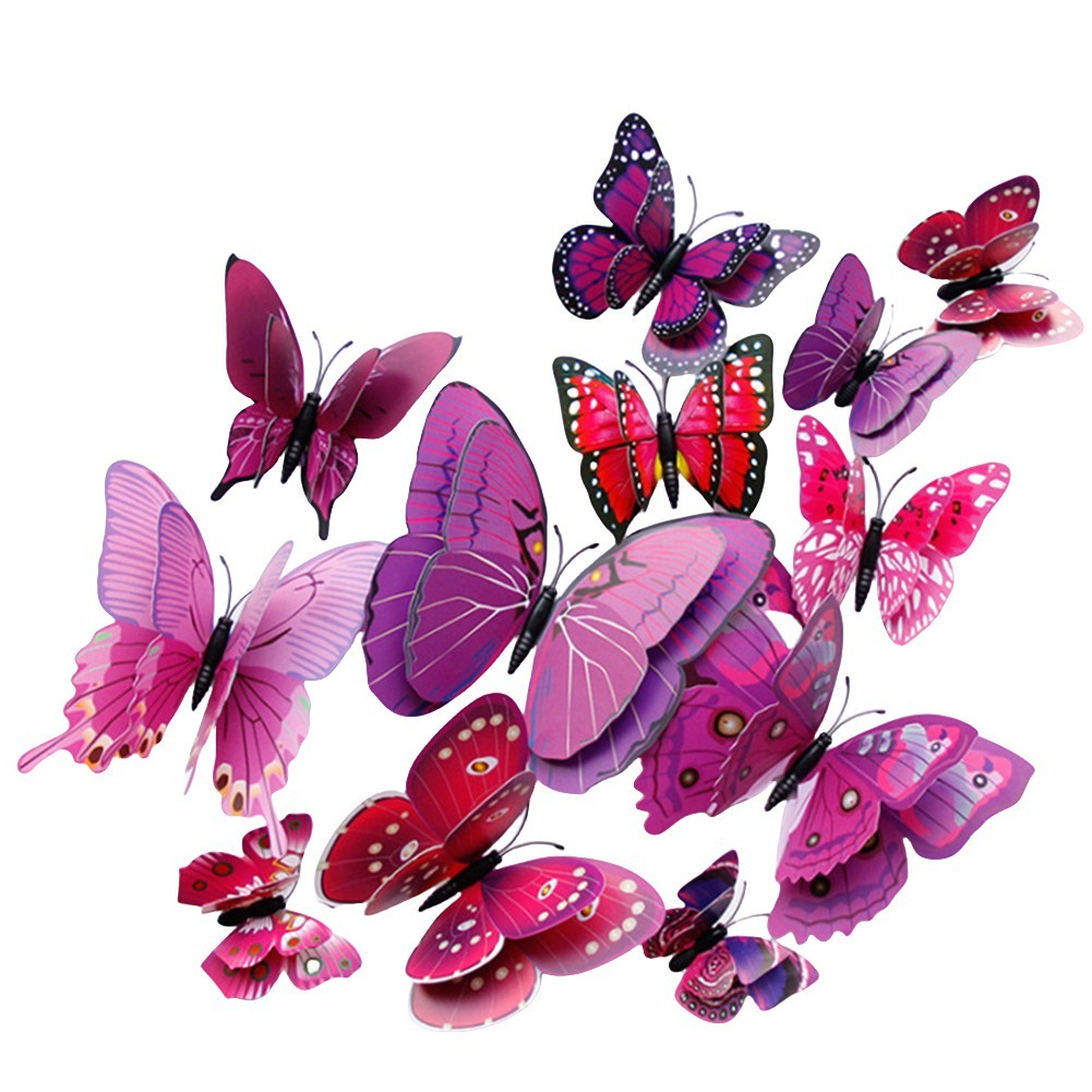 Indoor Decoration 3D Butterfly Wall Sticker Easy Application Intricate Details