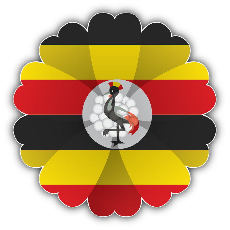 Uganda Flag Flower Car Bumper Sticker Decal
