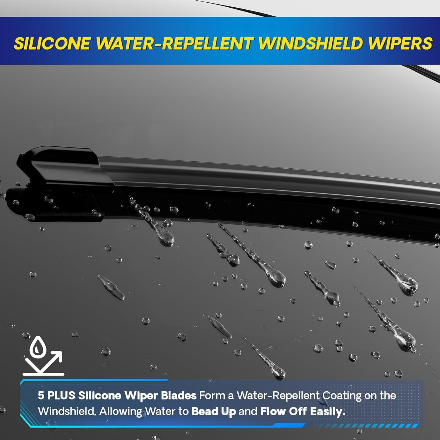 Silicone Windshield Wipers Replacement for Ford Edge PLUS 2015 2016 2017 2018