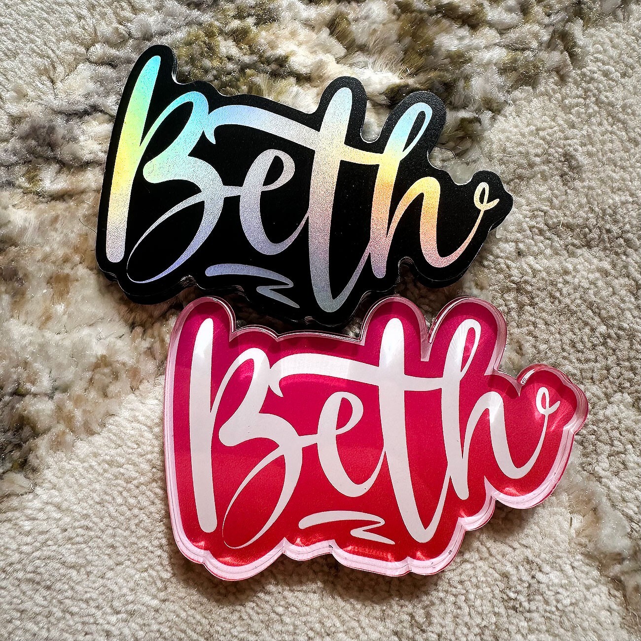 Name Sticker : BETH | 6PC Pack | for school or Office | graffiti | Calligraphy