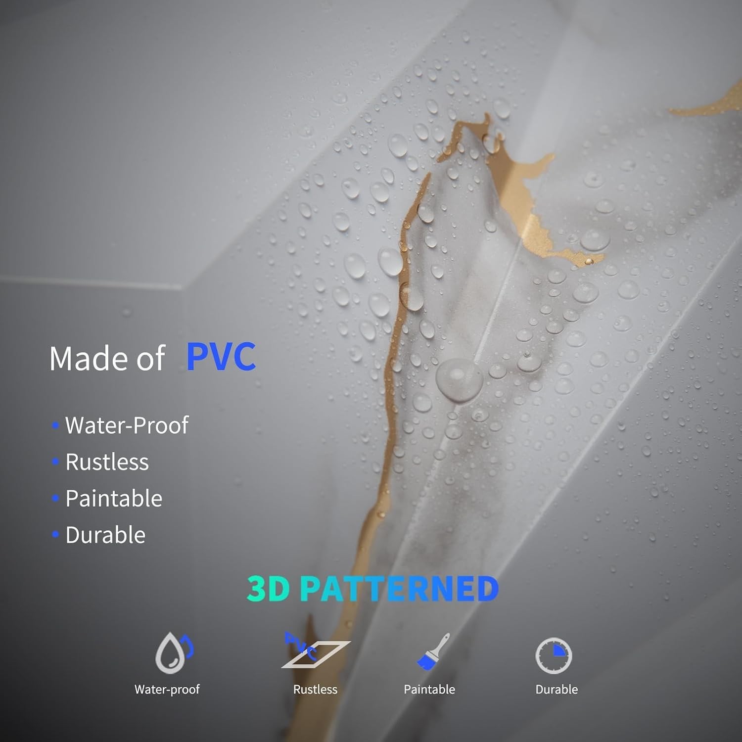 33 Pack 3D Wall Panel Diamond for Interior Wall Décor, PVC Textured Wall Pane…