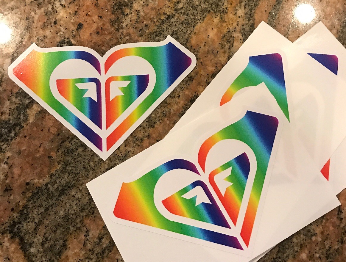 Roxy Sticker – Rainbow Hawaii Surf Surfer Girl Aloha Kona Maui Surfing Longboard