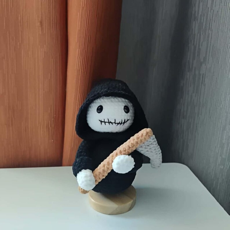 Halloween Crochet Death Car Hanging Ornament Handmade Spooky Decor