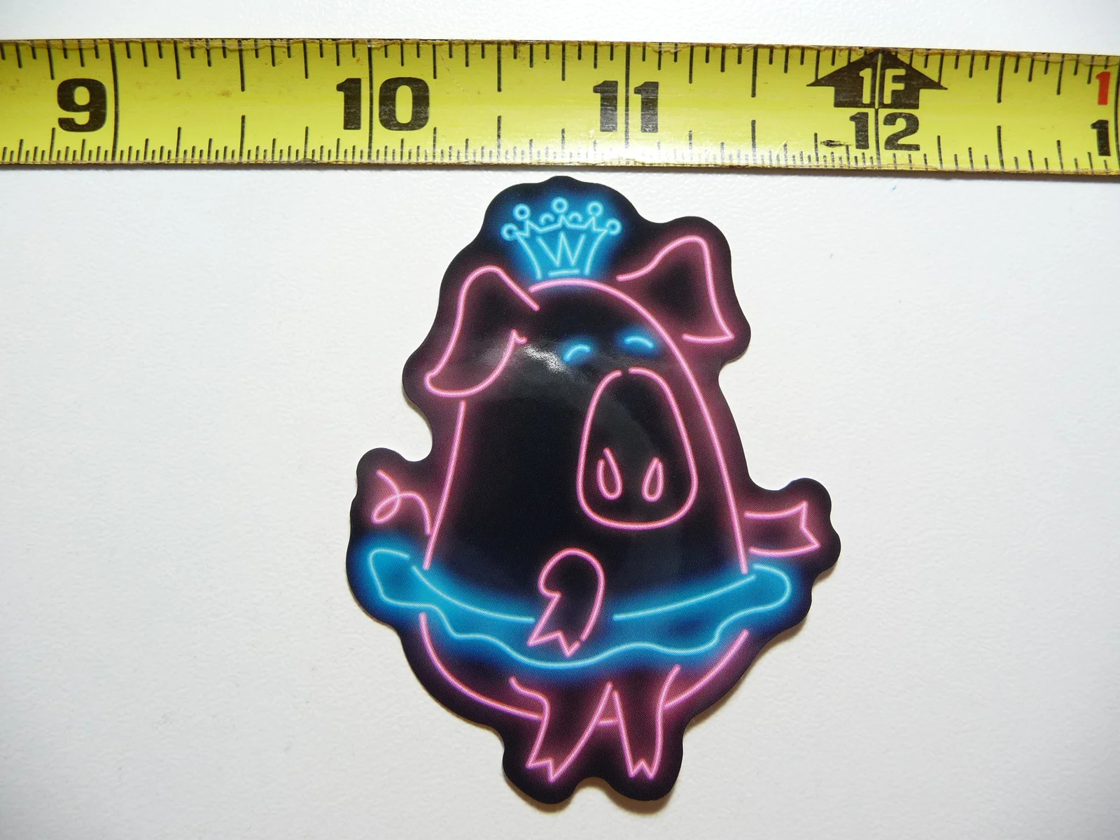 PIG TUTU BALLET SMALL STICKER DECAL NEON STYLE FUN PLAYFUL COLORFUL