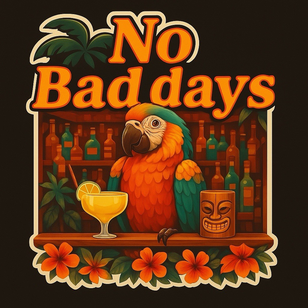 No Bad Days 3” Tall Sticker Decal Jimmy Buffett Parrot Head