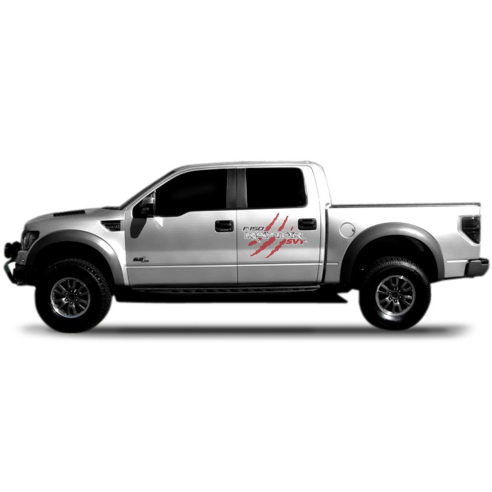 24" F-150 Raptor Red Claw Marks 3M Perforated Unobstructed View Decorative Decal