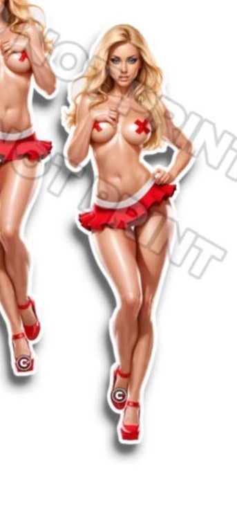 Cinnamon Pin Up Red Sexy Vintage Vinyl DECALS Decals Stickers