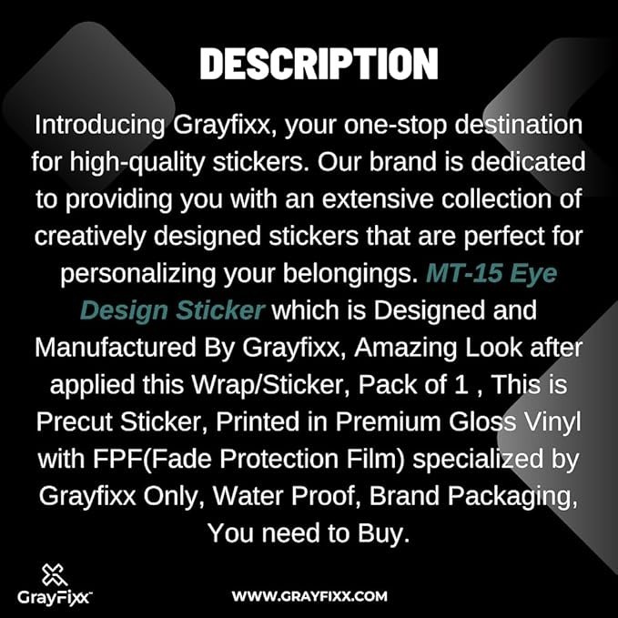 YAMAHA MT 15 Eye Design Sticker for HeadlightWaterproof,Sticker, Pack of 1Gloss