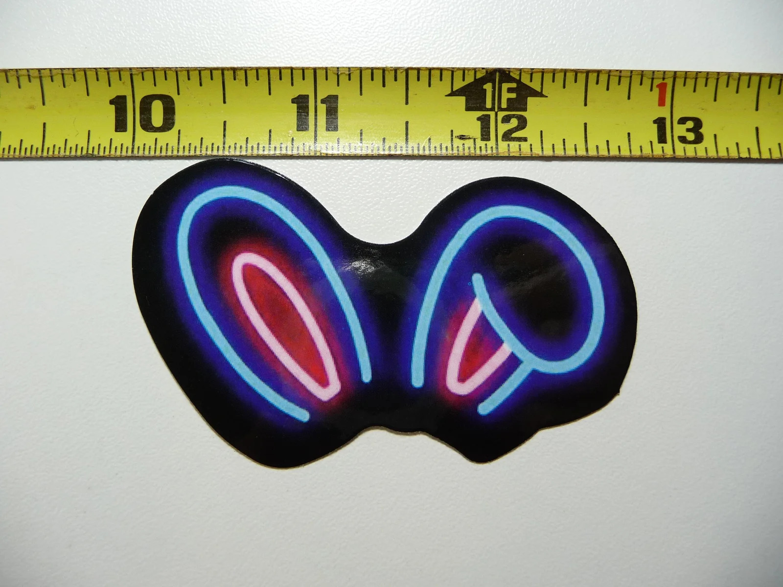 BUNNY EARS NEON STYLE SMALL STICKER DECAL COLORFUL FUNNY CELEBRATION