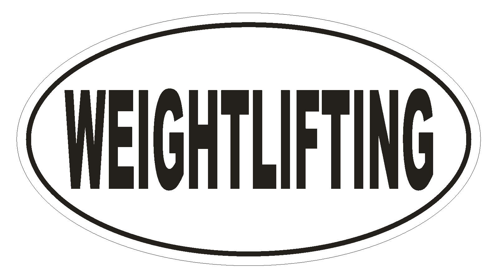 WEIGHTLIFTING Oval Bumper Sticker or Helmet Sticker D1925 Euro Oval