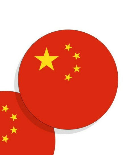 China Flag Stickers Chinese Flag Decals Vinyl Stickers Round 4 pack