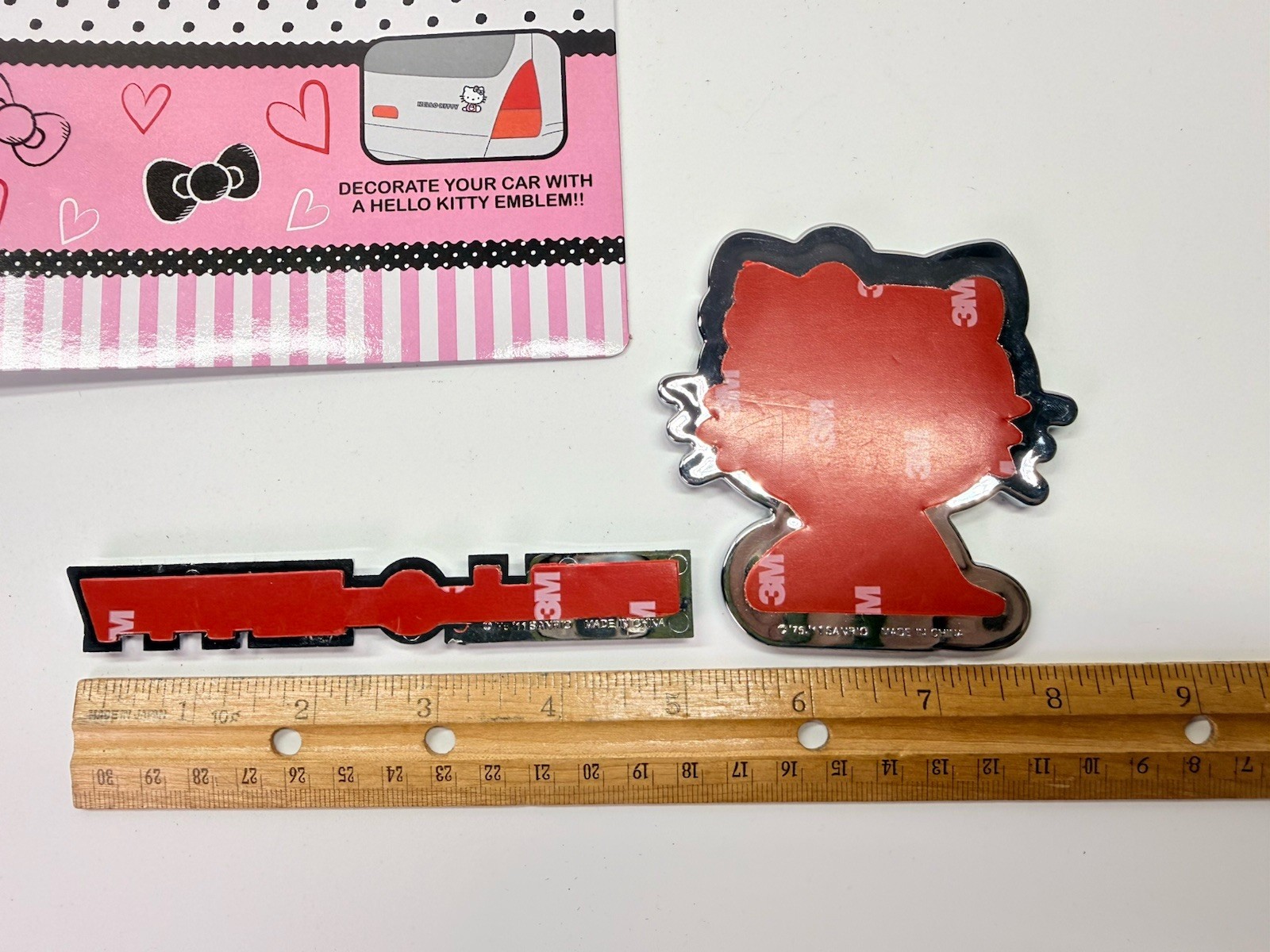Official Licensed Plastic Emble Decal Chrome Sanrio Hello Kitty 2 Pieces 2011