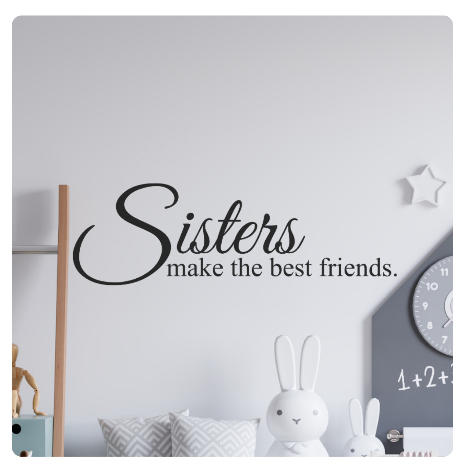 Sisters Inspirational Wall Decal Sticker Quote Home Vinyl Art Decor Girls Room
