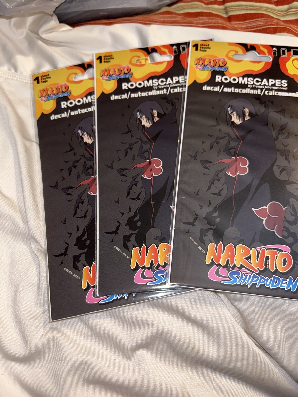(3) Packages Naruto Shippuden Car Window Decal Sticker 3.5in x 6in New Sealed