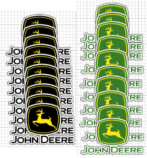 John Deere Logo 10 Pc waterproof decal sticker