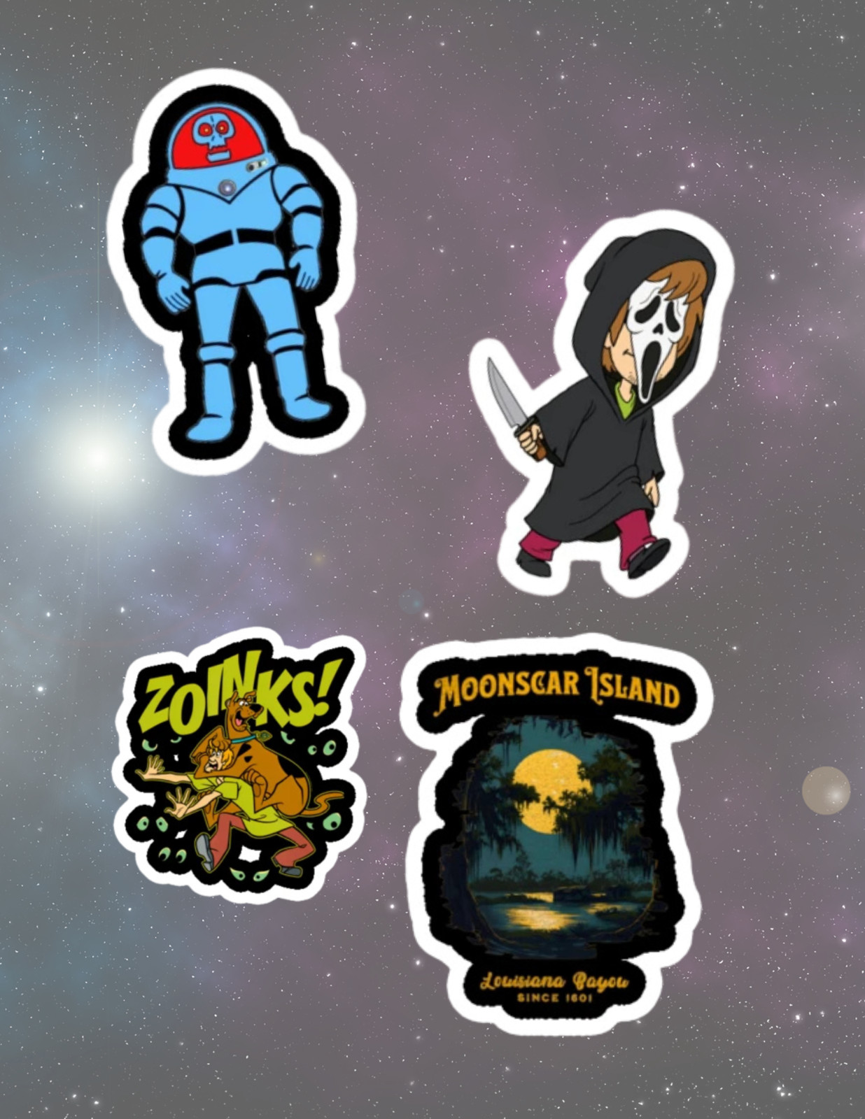 Scooby Doo #2 Retro Cartoon 4pc Sticker Pack