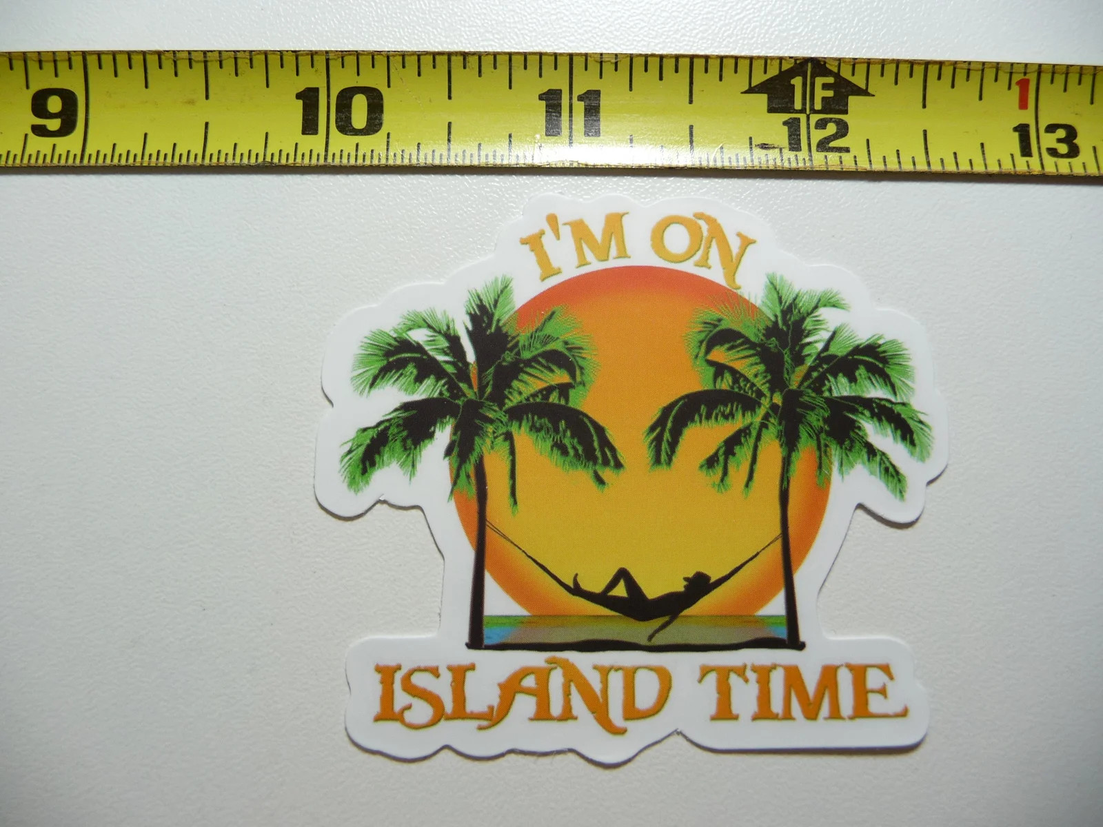 HAWAII I'M ON ISLAND TIME MAN HAMMOCK SMALL STICKER DECAL VACATION TRIP
