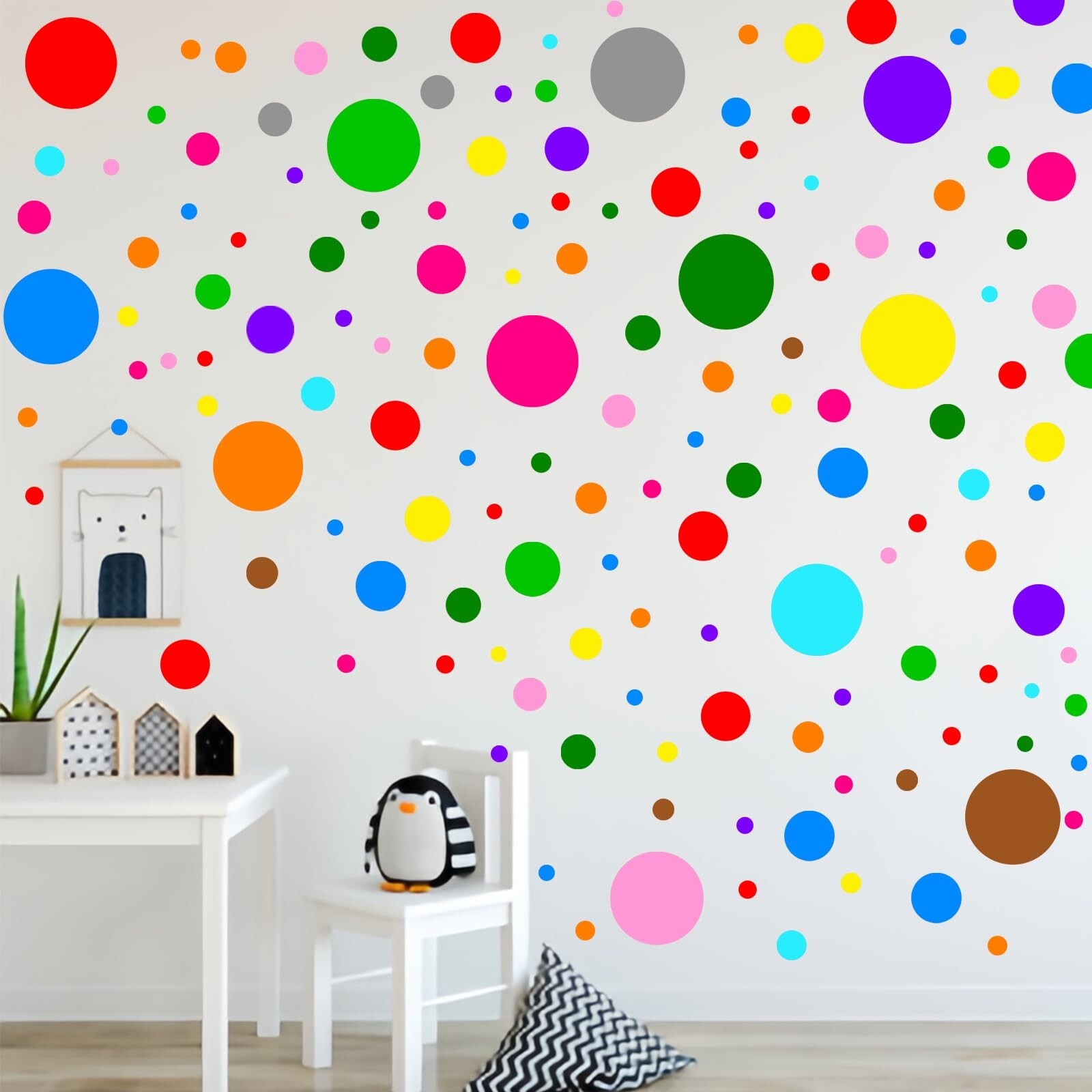 12 Sheets 252 Pcs Colorful Wall Decals Polka Dot Wall Stickers Decor Peel and…