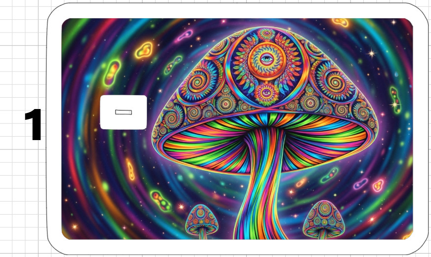 Acid Trip Magic Mushroom ATM Debit Credit Sticker Skin Trippy Retro Groovy Gift