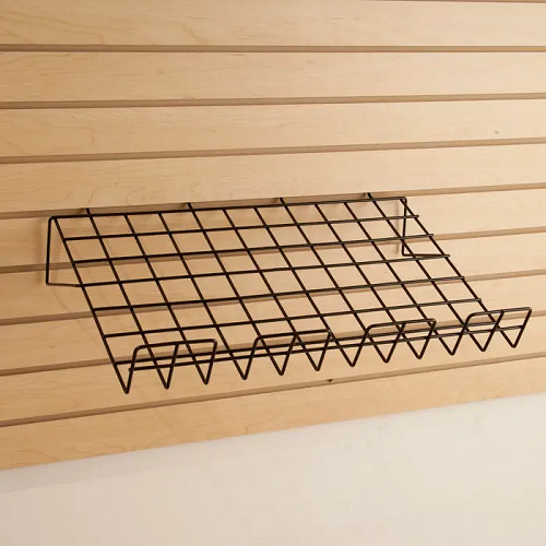 Econoco EBL/SL22 Black Sloping Wire Shelf W/Lip for Slatwall (Pack of 6)