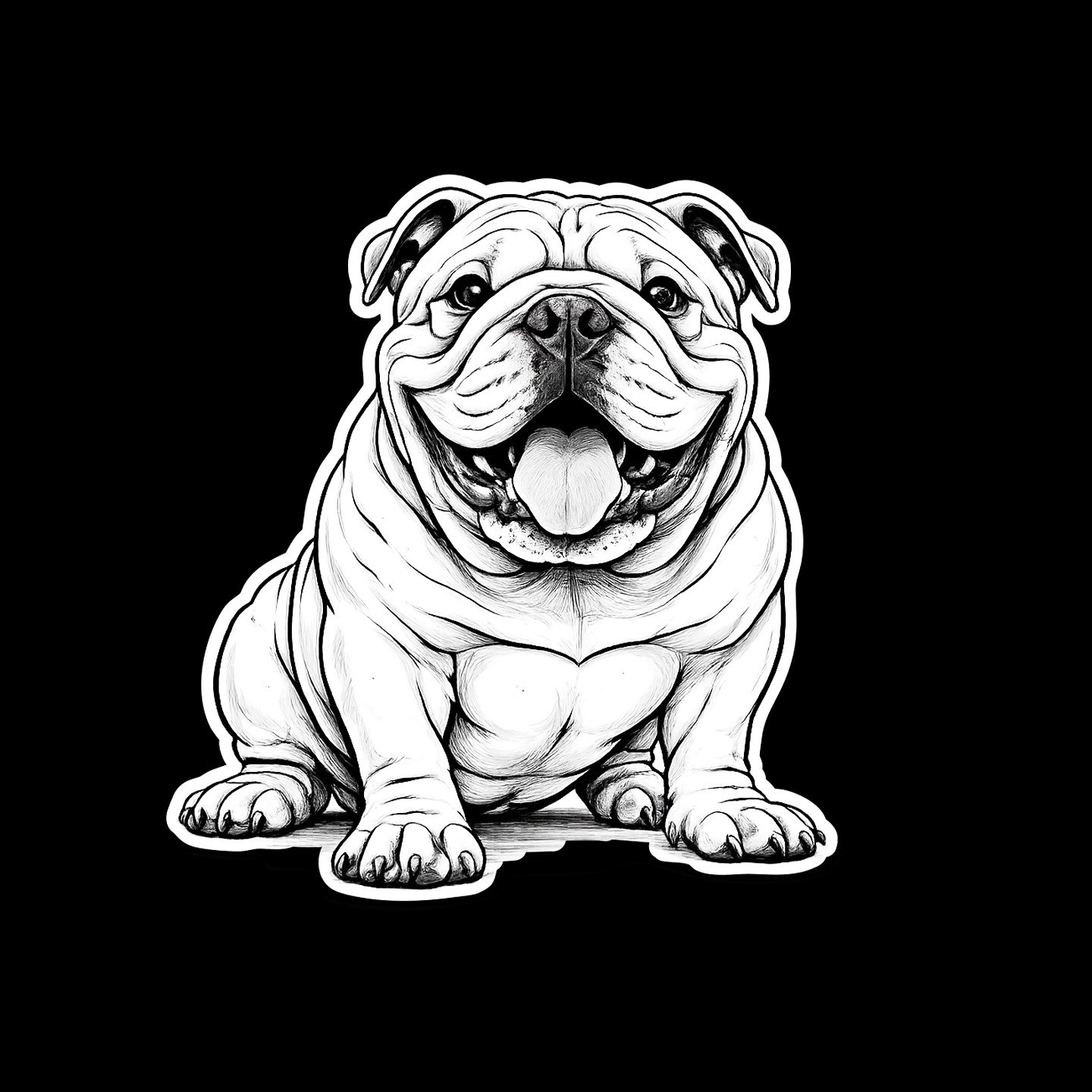 English Bulldog Vinyl Sticker Decal – 3×3 Cute Dog Window Laptop Waterproof Art
